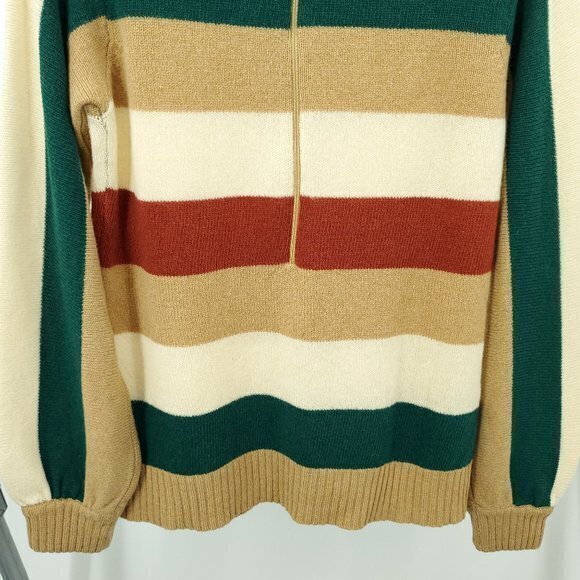 VTG Dalton Camel Hair/Geelong Lambswool Mock Neck Stripe Sweater 36 (S/M) - Picture 12 of 16